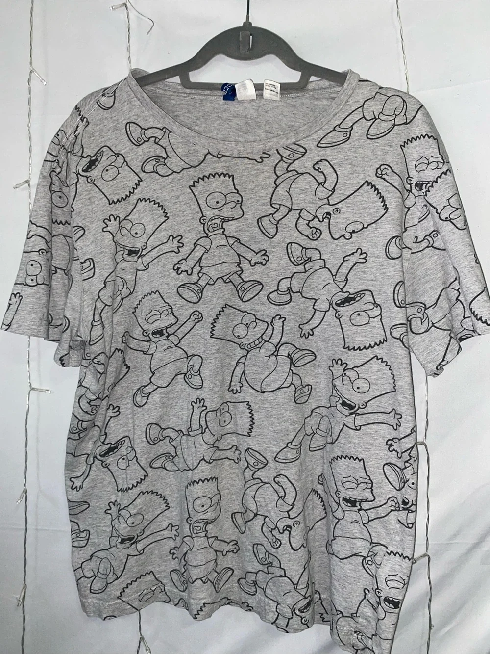 Kids Gray Bart Simpson Graphic Tee - Unbranded